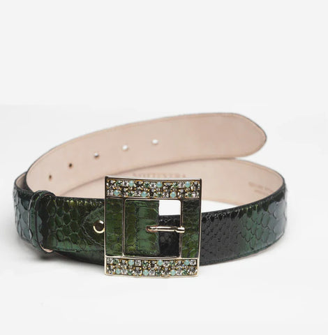 MELISSA DARK GREEN PYTHON BELT