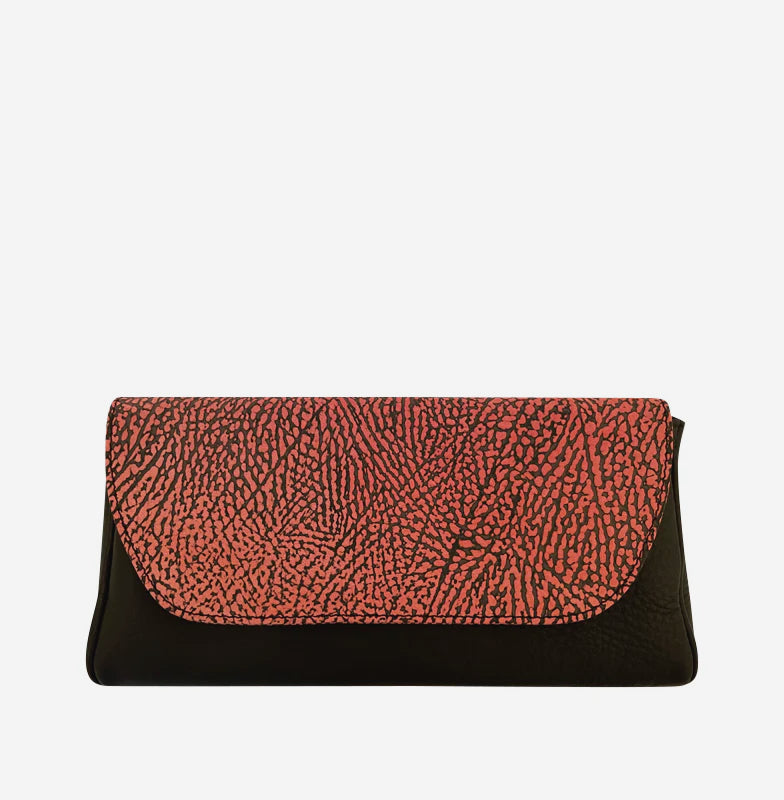 ADRINA CONVERTIBLE CLUTCH IN BLACK & RED - NOTTEVERA