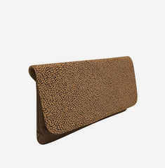 Alina Soft Leather Clutch in Taupe & Yellow - NOTTEVERA