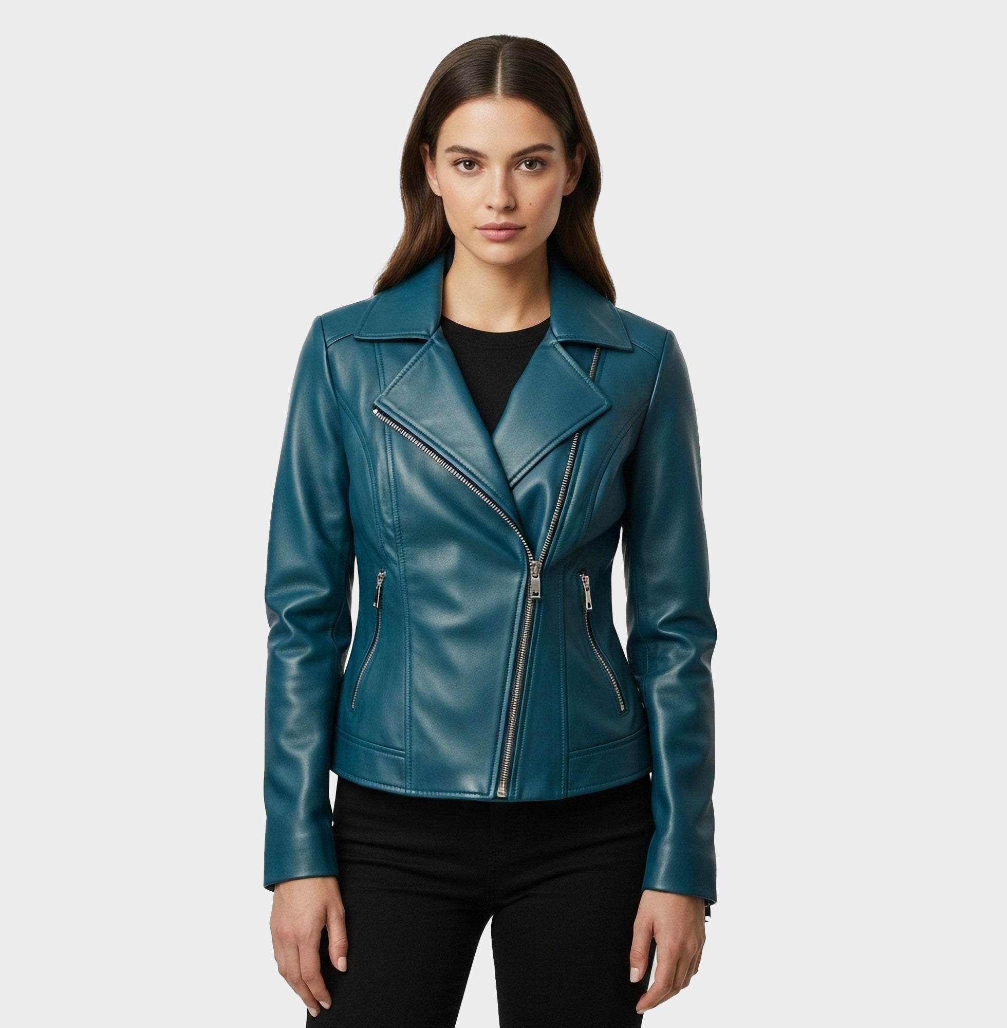 BROOKLYN BLUE LAMB LEATHER JACKET NOTTEVERA