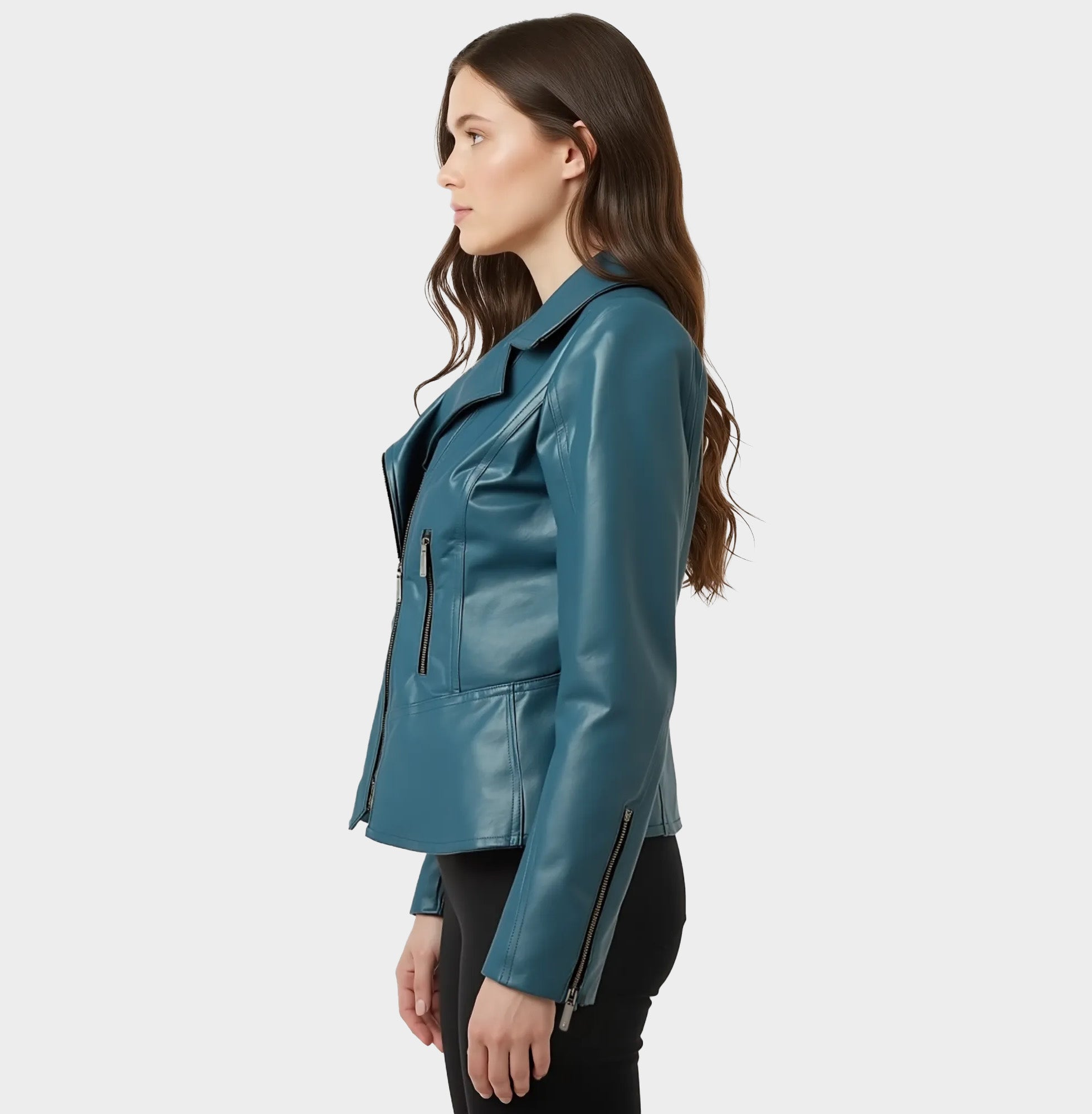 BROOKLYN BLUE LAMB LEATHER JACKET NOTTEVERA