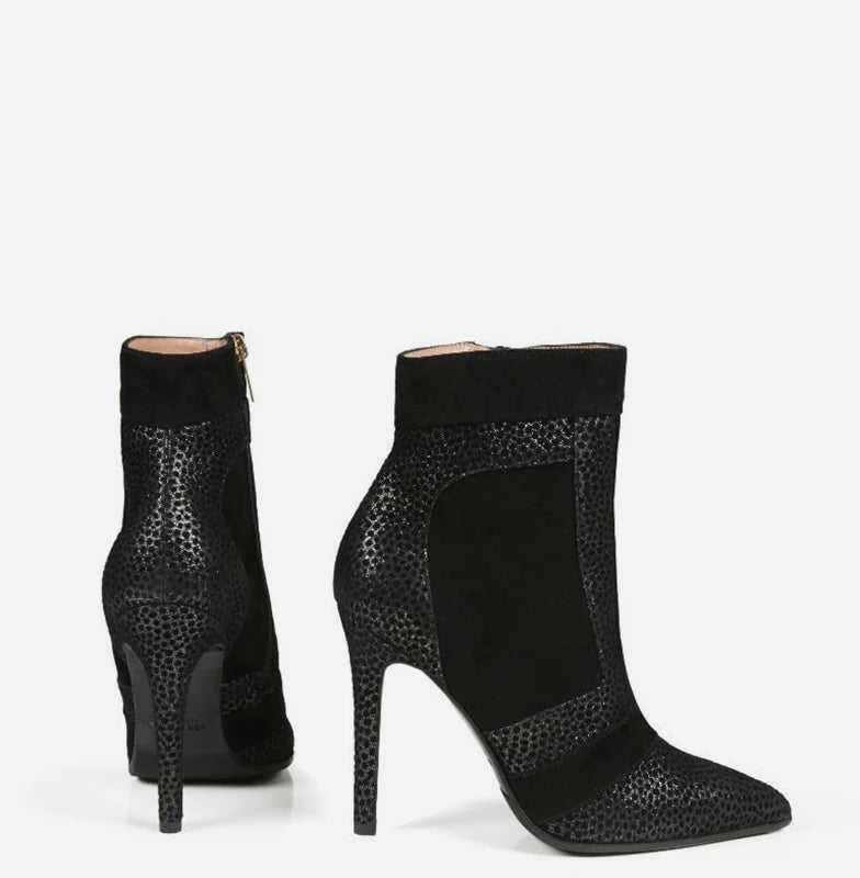CELLA STILETTO BLACK SUEDE BOOTIE - NOTTEVERA