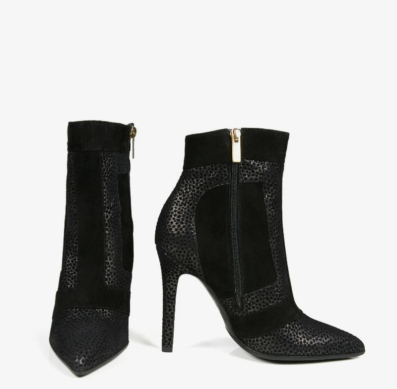CELLA STILETTO BLACK SUEDE BOOTIE - NOTTEVERA