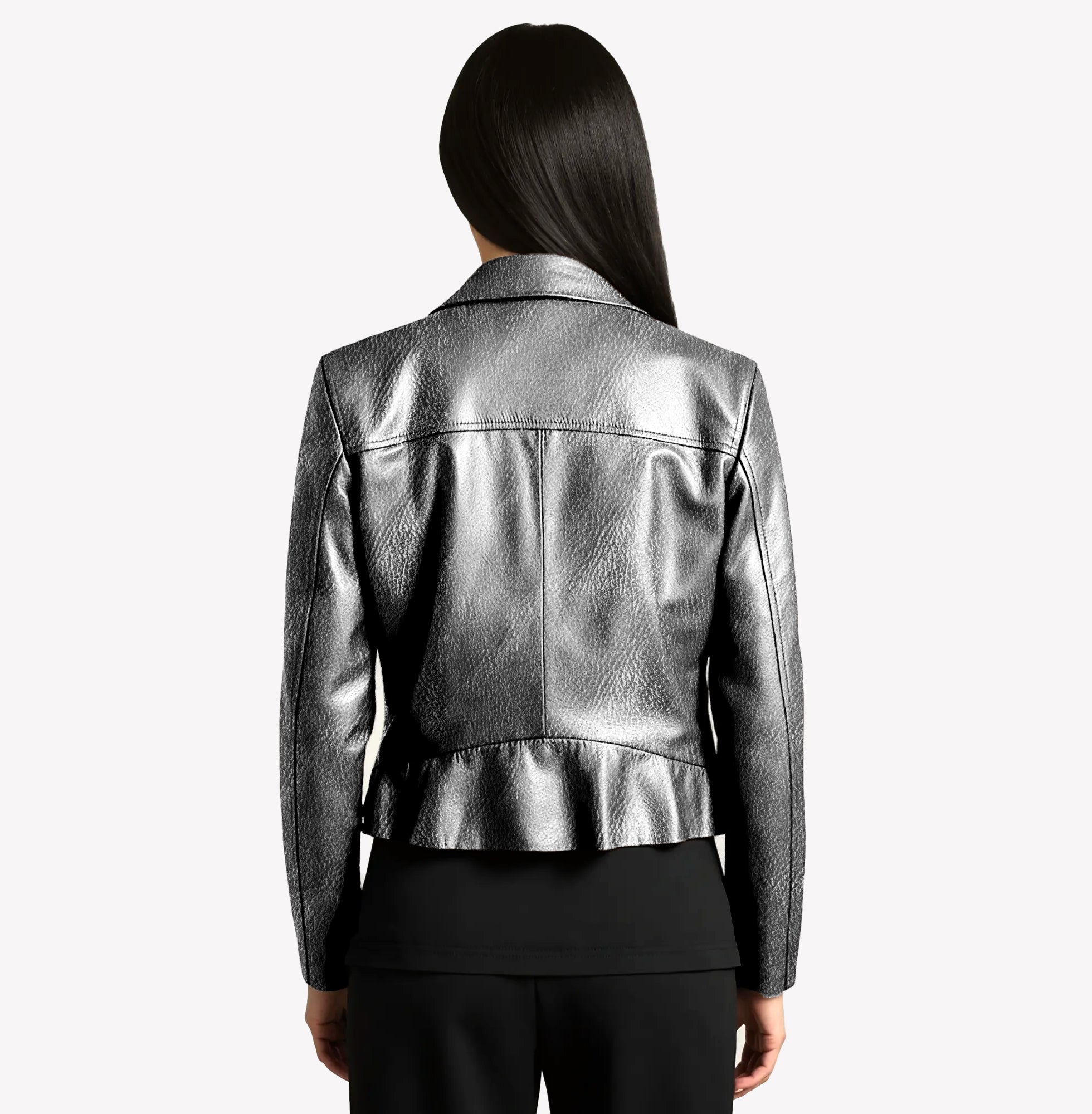 EVALINA LAMINATED SHEEPSKIN COLLARLESS JACKET NOTTEVERA