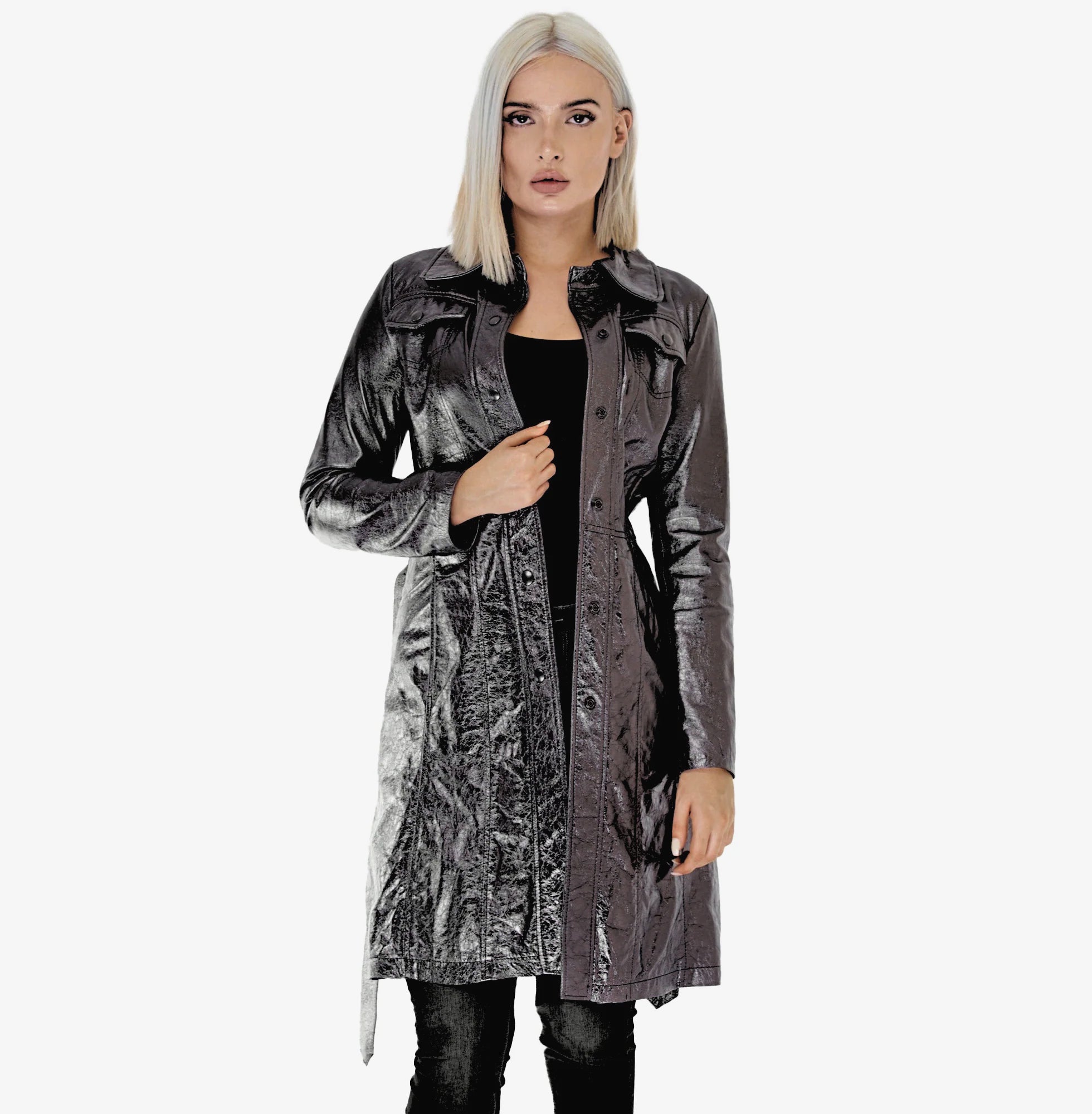 EVALINA LAMINATED SHEEPSKIN TRENCH - NOTTEVERA