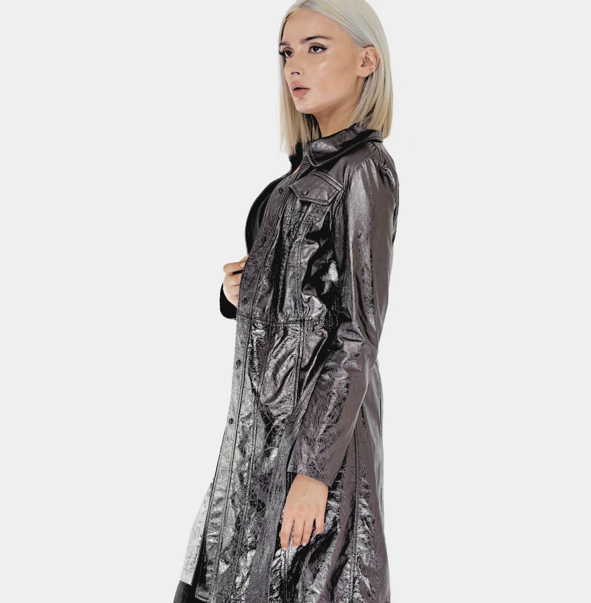 EVALINA LAMINATED SHEEPSKIN TRENCH - NOTTEVERA