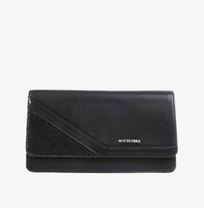 Kate Black Leather Clutch | NOTTEVERA