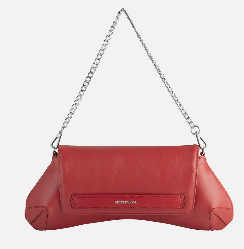 LINDA LEATHER CLUTCH - RED - NOTTEVERA