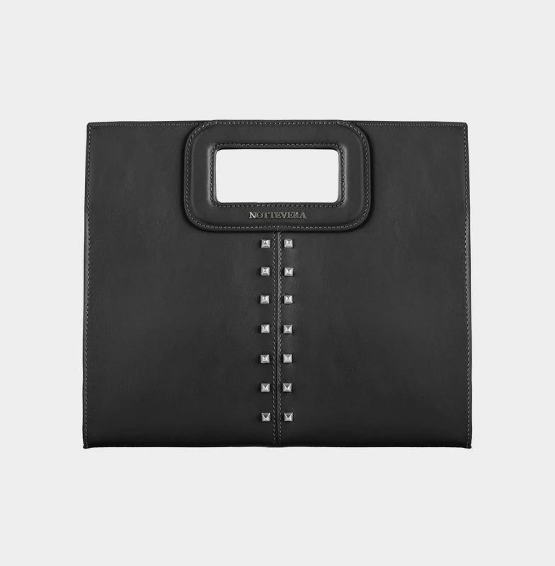 NAOMI LEATHER TOTE - BLACK - NOTTEVERA