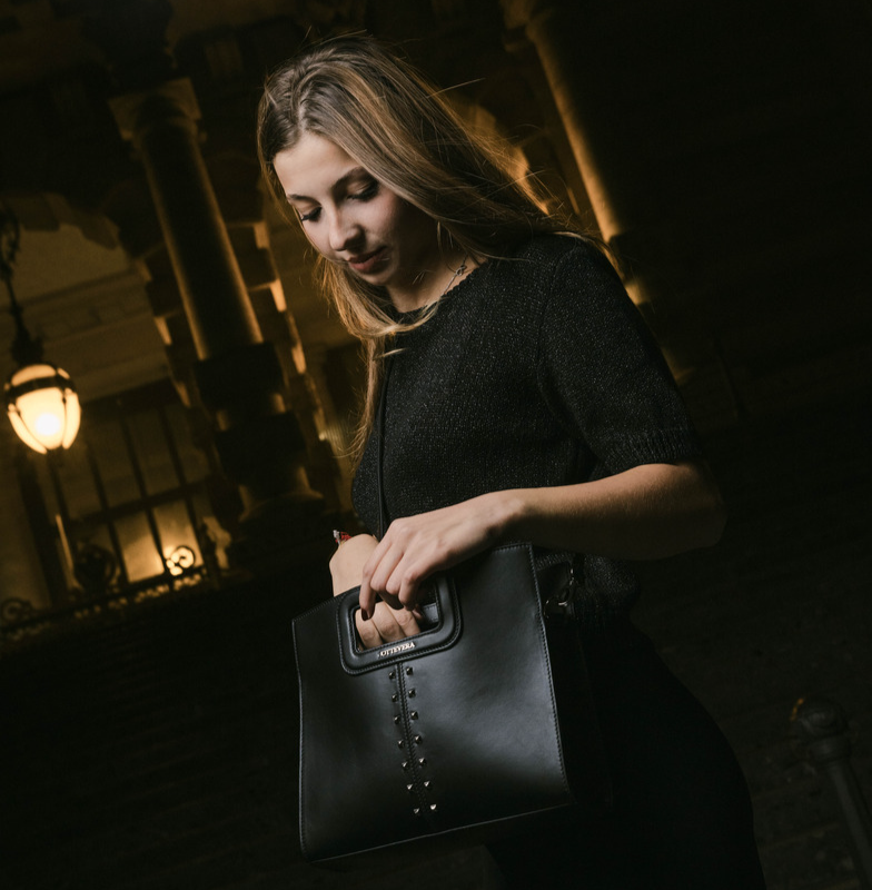 NAOMI LEATHER TOTE - BLACK - NOTTEVERA