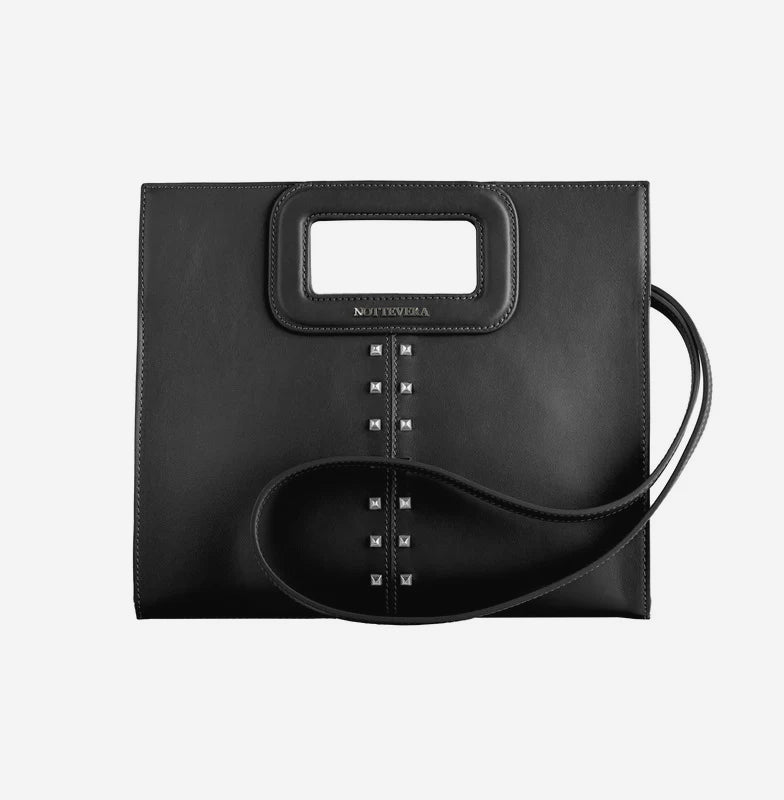 NAOMI LEATHER TOTE - BLACK - NOTTEVERA