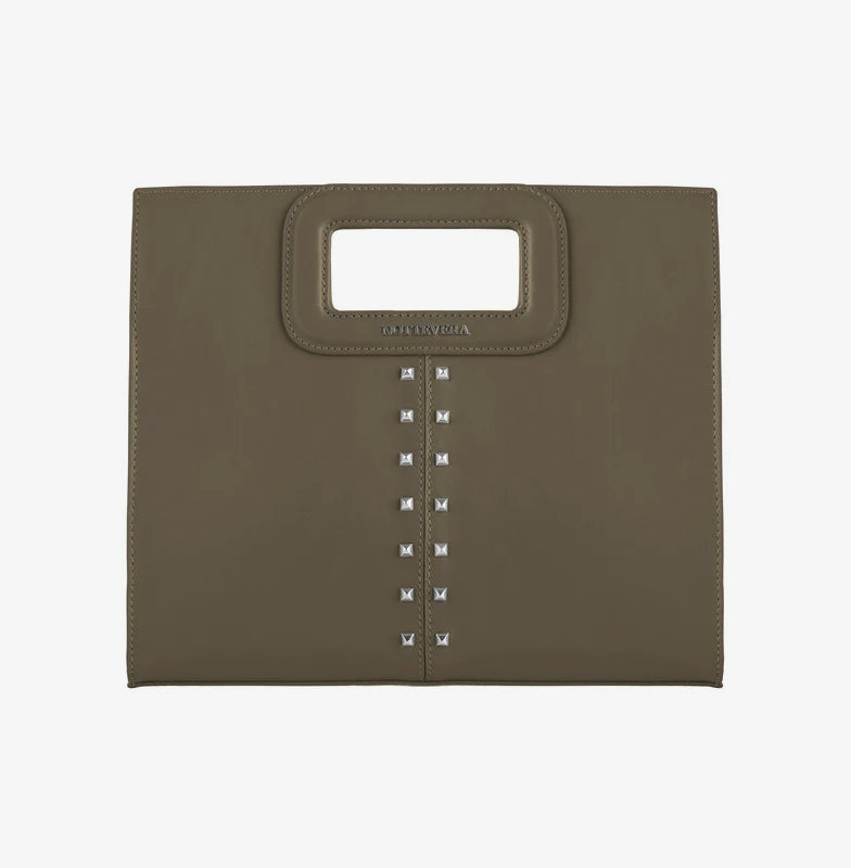NAOMI LEATHER TOTE - TAUPE GREEN - NOTTEVERA