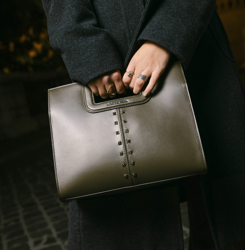 NAOMI LEATHER TOTE - TAUPE GREEN - NOTTEVERA