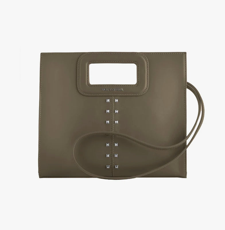 NAOMI LEATHER TOTE - TAUPE GREEN - NOTTEVERA