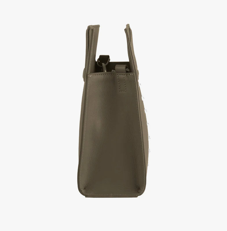 NAOMI LEATHER TOTE - TAUPE GREEN - NOTTEVERA
