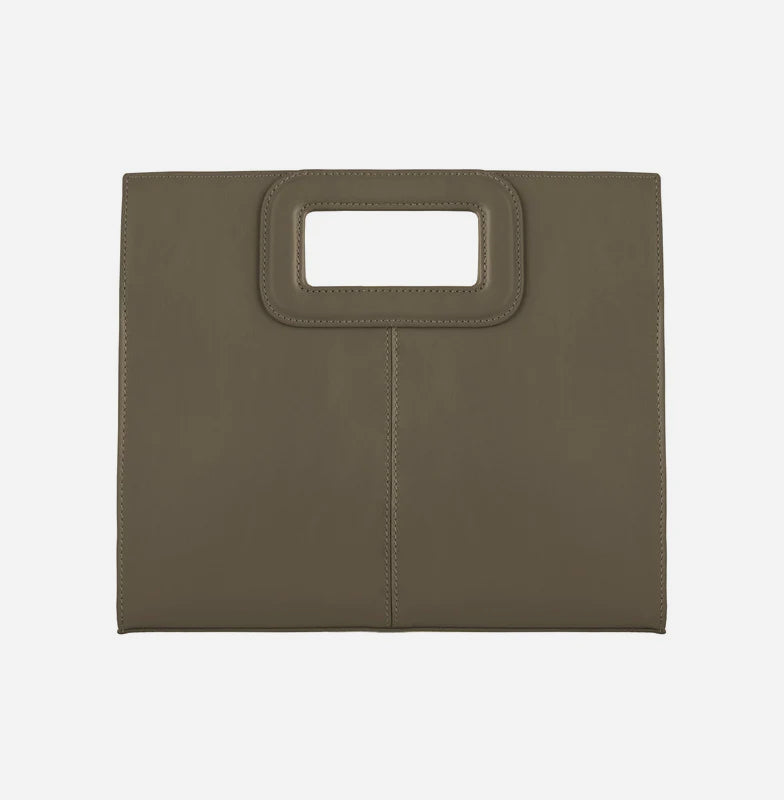 NAOMI LEATHER TOTE - TAUPE GREEN - NOTTEVERA