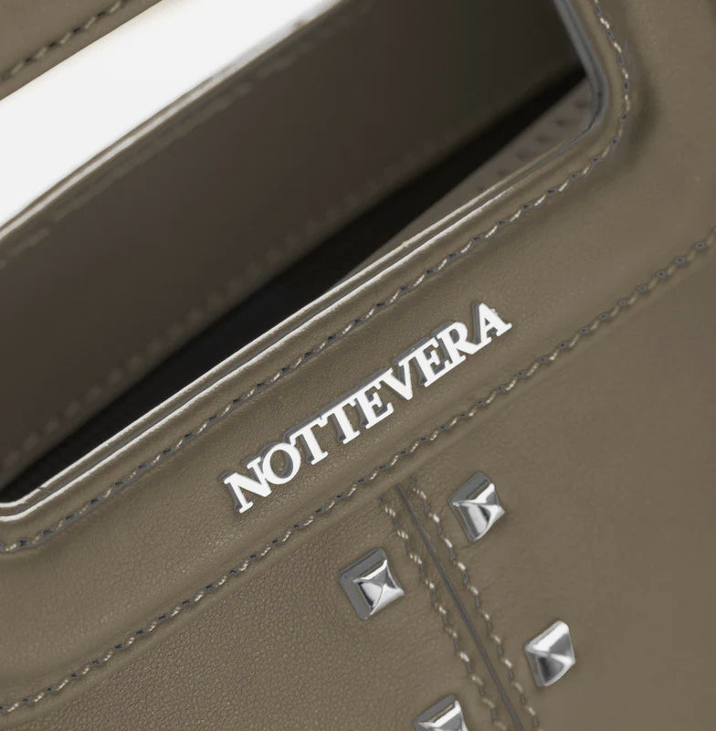 NAOMI LEATHER TOTE - TAUPE GREEN - NOTTEVERA
