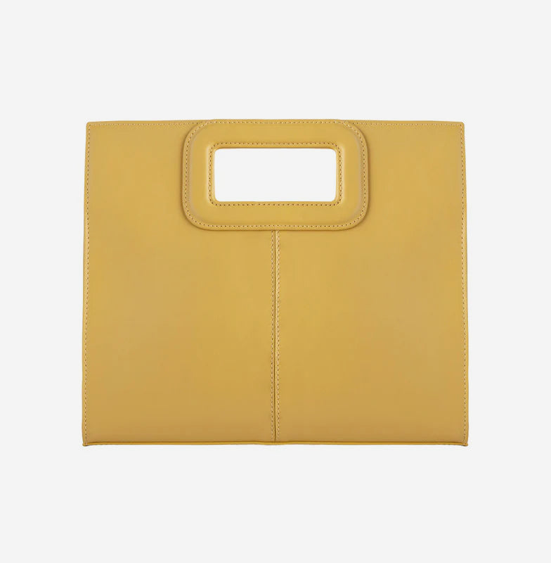 NAOMI LEATHER TOTE - MUSTARD YELLOW