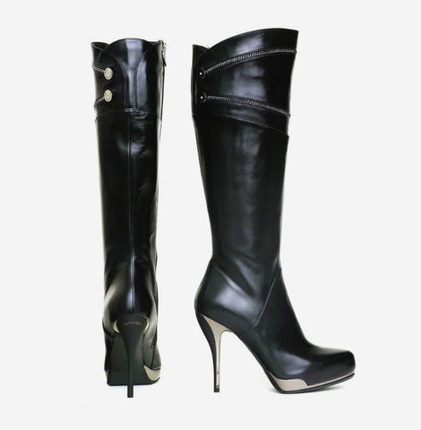 NERA TALL BLACK NAPPA BOOT