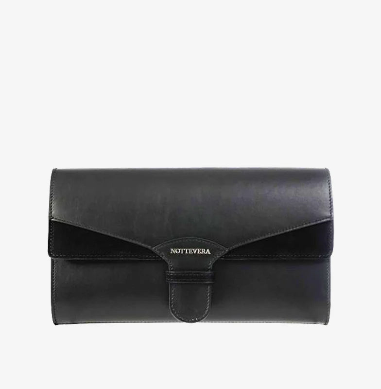 Sofia Black Leather Clutch | NOTTEVERA
