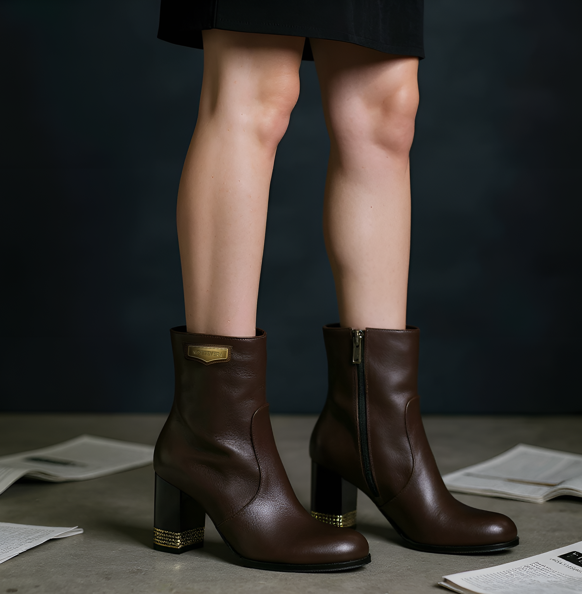 VEGAS BROWN NAPPA BOOTIE