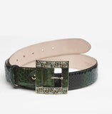 MELISSA PYTHON BELT - DARK GREEN - NOTTEVERA 