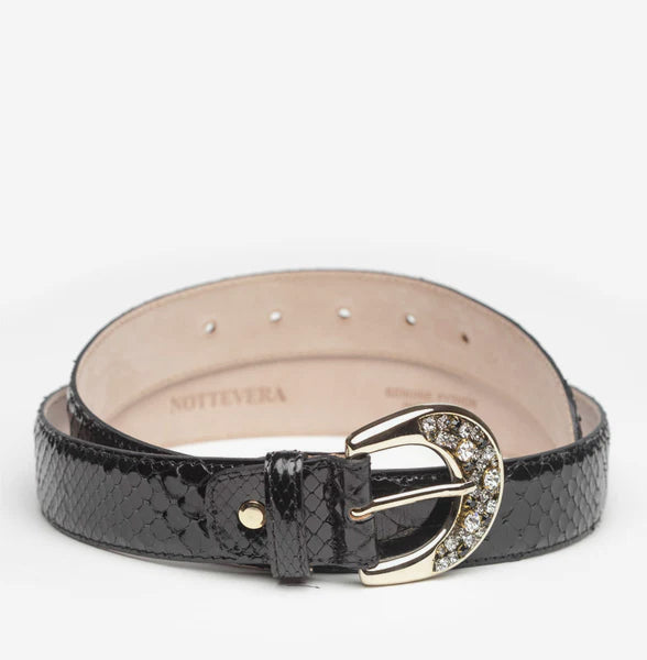 MELA PYTHON BELT - BLACK