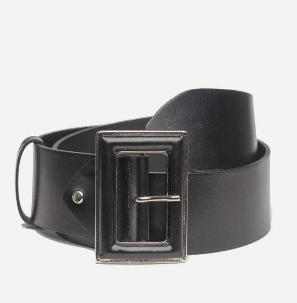 TARA WIDE BLACK LEATHER BELT