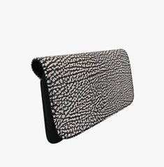 Amina Soft Leather Clutch in Black & White - NOTTEVERA