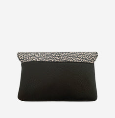 Amina Soft Leather Clutch in Black & White - NOTTEVERA