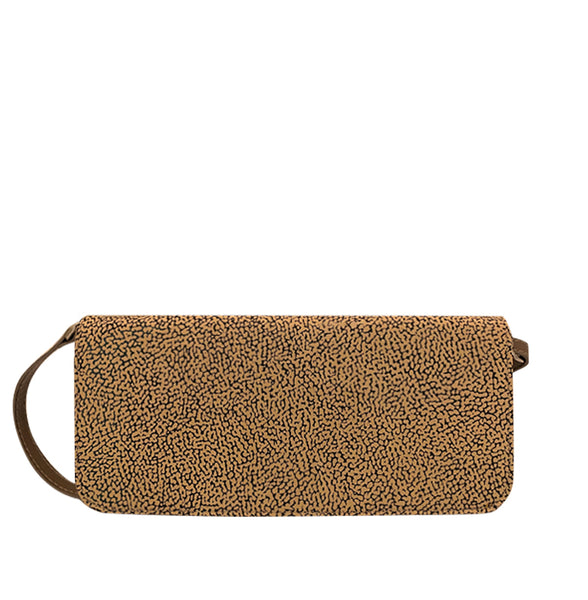 Alina Soft Leather Clutch in Taupe & Yellow - NOTTEVERA