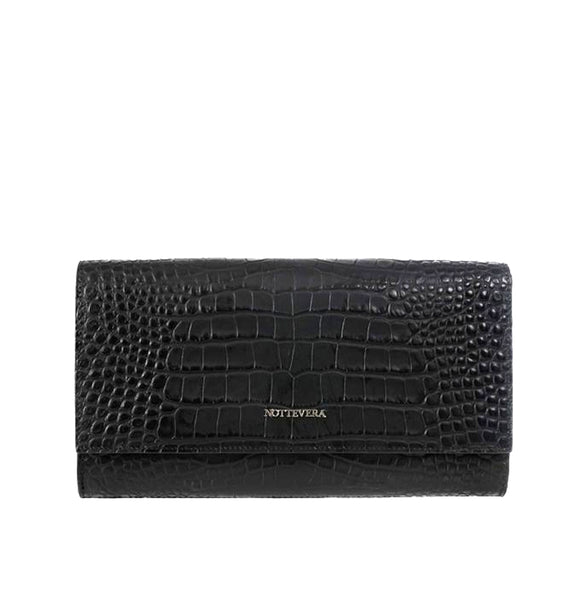 CLEO CROC EMBOSSED LEATHER CLUTCH
