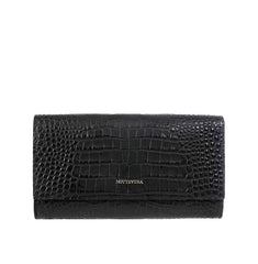 Cleo Croc Embossed Leather Clutch | NOTTEVERA